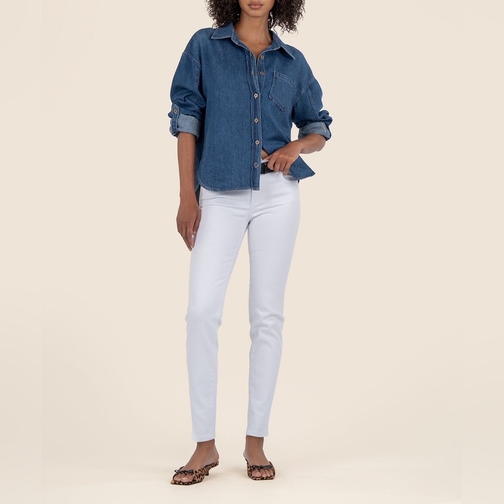 Kut From The Kloth Diana White Midrise Skinny Jeans In 6